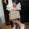 sac seau pour femme – espaceuse tenue multidirectionnelle (à main/épaule/à bandoulière), design à lettres tendance avec compartiment intérieur