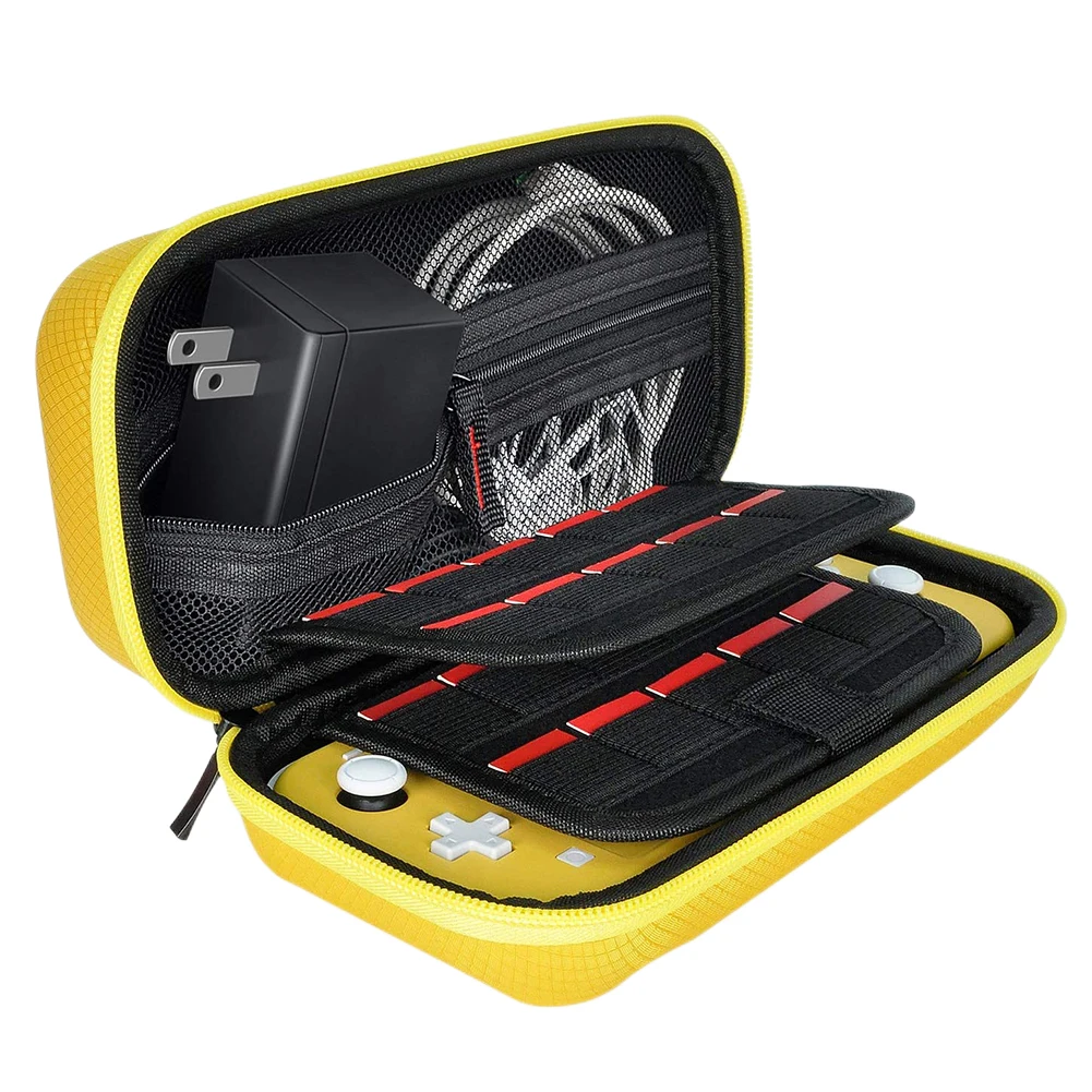 valise de protection de voyage en nylon eva, mallette de rangement rigide, résistant aux rayures, double compartiment, anti poussière pour switch lite