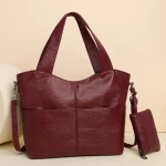 Sac à main de grande capacité pour femmes, Design Simple, sac à bandoulière en cuir souple, fourre-tout de Style urbain avec fermeture à glissière