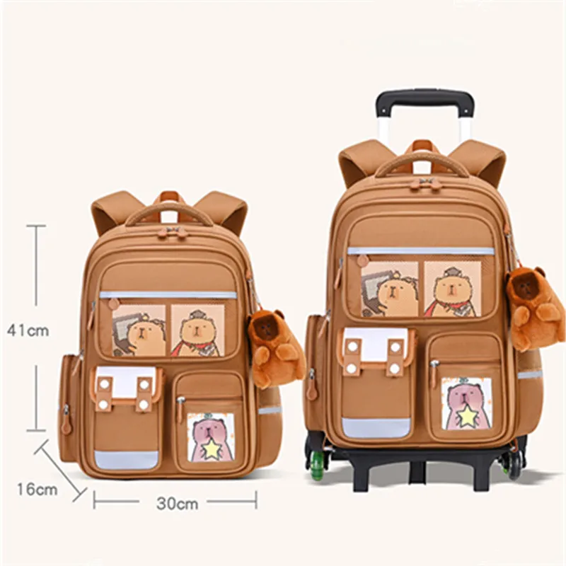 sac à dos d'école de dessin animé pour enfants, sacs à roulettes pour étudiants, sac à roulettes pour filles et garçons, cartable mignon à roulettes