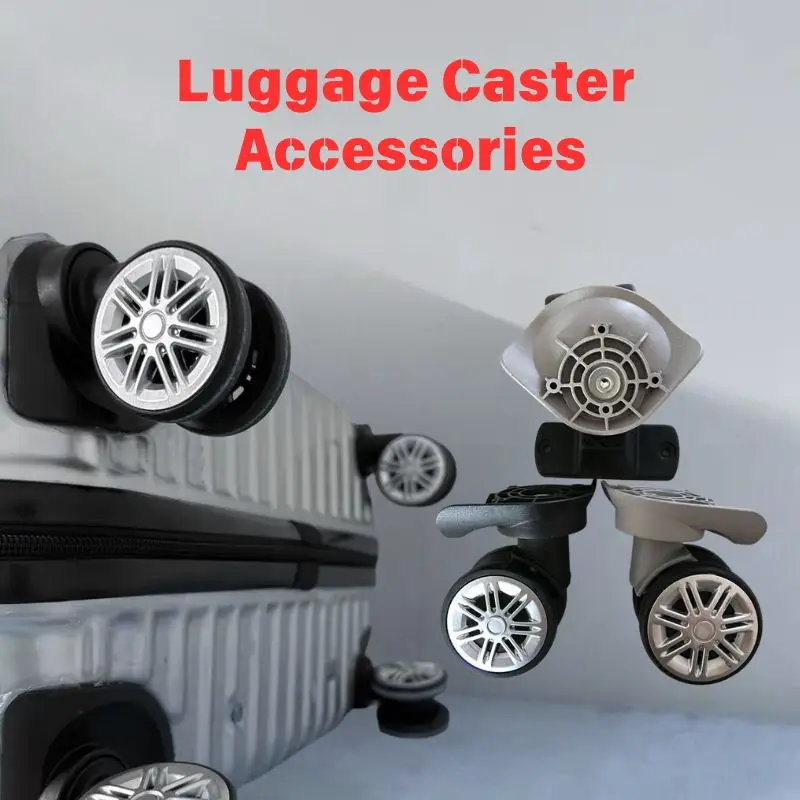 Roues de valise silencieuses de remplacement, 2 pièces, roulettes pivotantes à 360 degrés, accessoires de valises, chariot de réparation, roues en caoutchouc Roues de valise silencieuses de remplacement, 2 pièces, roulettes pivotantes à 360 degrés, accessoires de valises, chariot de réparation, roues en caoutchouc