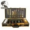 Mallette de rangement pour outils de coiffure, valise en aluminium doré, boîte à outils de voyage professionnelle, grande capacité, transport de cosmétiques de beauté