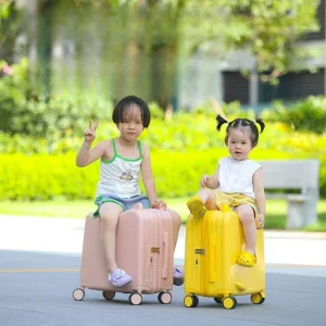 Valise à roulettes pour enfants, petite valise à main pour enfants, chariot à fermeture éclair, peut s&rsquo;asseoir et rouler
