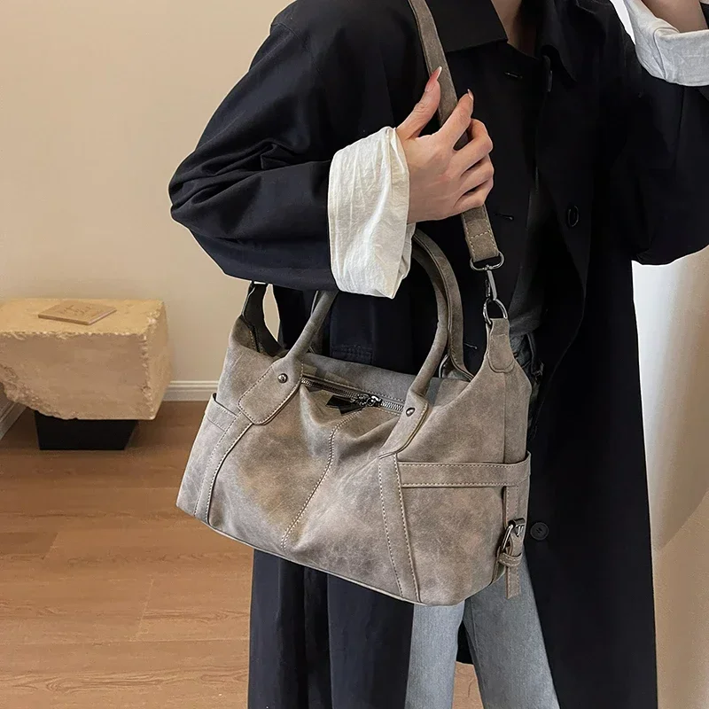 sacs à main en cuir pu pour femmes, design rétro, initié, tendance de la mode, grand sac à ati elles, fourre tout à bandoulière