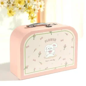 Boîte de rangement portable en carton, valise, boîtes en carton, étui, petit, déterminer, cadeau décoratif, papeterie, évaluation, voyage