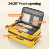 valise à capacité extensible, ouverture frontale, boîtier de chariot de voyage avec roue rotative, serrure tsa, matériau pc, bagages roulants 20/24/28
