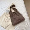 sac de plage fourre tout pour femmes, sac à main d'été décontracté en crochet, sac à bandoulière en tricot creux, sac de shopping