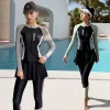 maillot de bain grande taille pour femme, nouveau style, micro gros mm, protection solaire, ensemble trois pièces, manches longues, pantalon long, sous marin s, 2025