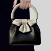 sac à main plissé élégant pour femme, nouveau style 2025, doté d'un nœud coloré et un design texturé.