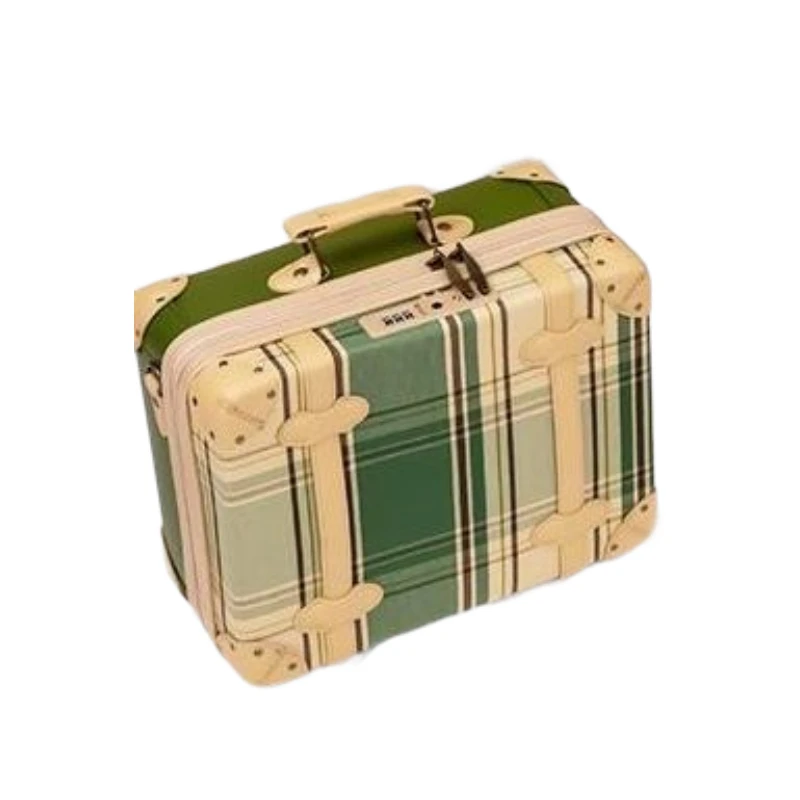Valise à main mignonne Vintage de 14 pouces pour femmes, Mini sac de voyage cosmétique avec organisateur de maquillage, bagage de cabine élégant Valise à main mignonne Vintage de 14 pouces pour femmes, Mini sac de voyage cosmétique avec organisateur de maquillage, bagage de cabine élégant