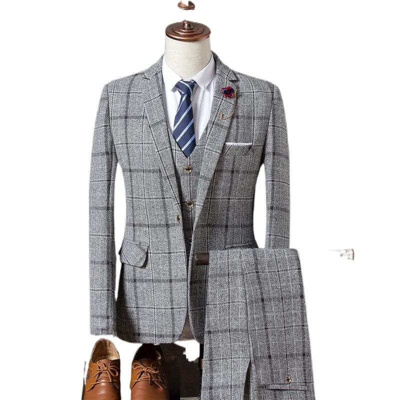 costume slim formel pour hommes d'affaires de mariage 3 pièces costume de banquet design haut de gamme à la mode (blazer + gilet + pantalon) taille s 4xl