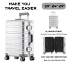 Ensemble de bagages durables de grande capacité, valise en aluminium pour femmes et filles, bagage à main pour voyage d’embarquement 2024 20/24/29