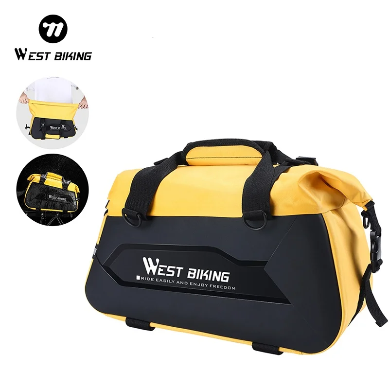 WEST BIKING – sac de transport arrière de vélo à coque rigide, valises de voyage étanches, sac à bandoulière extensible 13-25l pour coffre de vélo vtt WEST BIKING – sac de transport arrière de vélo à coque rigide, valises de voyage étanches, sac à bandoulière extensible 13-25l pour coffre de vélo vtt