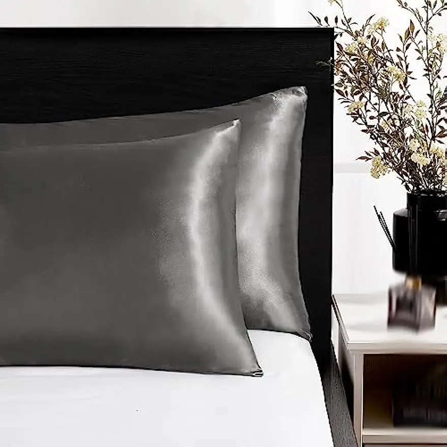 taie d'oreiller en satin pour cheveux et peau, taies d'oreiller pour lieux, taille standard, ensemble de taies d'oreiller super douces, 2 pièces