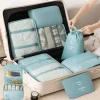 Ensemble d&rsquo;organisateurs de voyage pliables, 8 pièces, valise Portable de grande capacité, Cubes d’emballage avec poignée, pochette de valise de différentes tailles