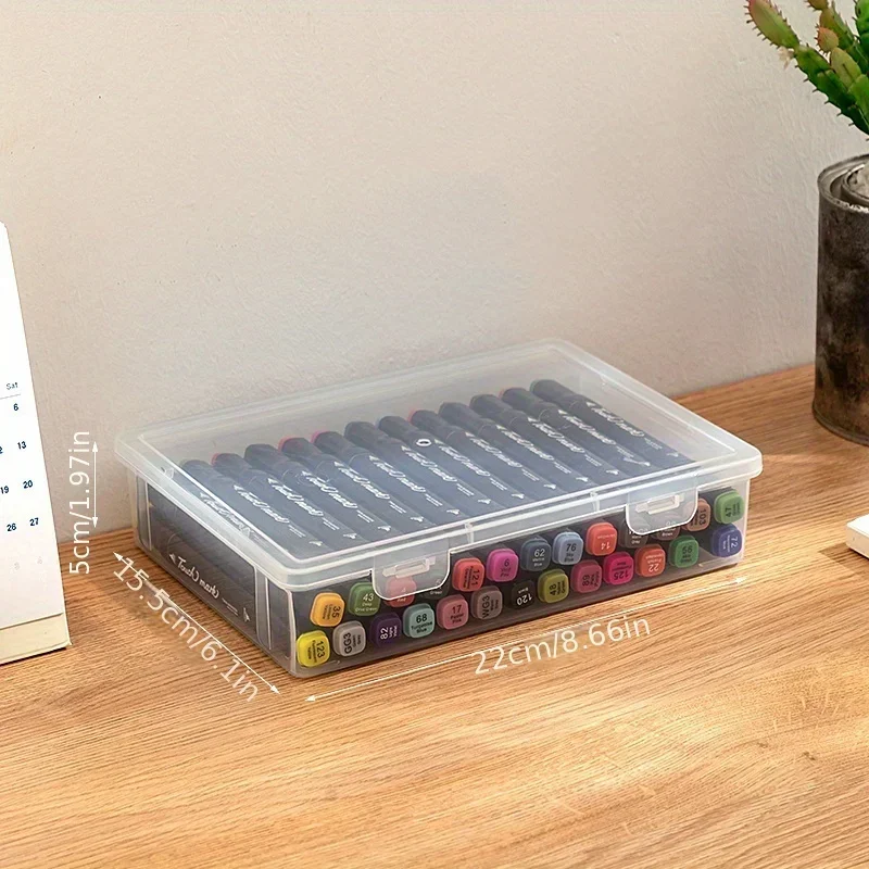 trousse à crayons de grande capacité, en plastique transparent, marqueur de croquis, boîte de rangement de peinture au plomb coloré, fournitures de rentrée scolaire