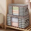 boîte de rangement visible de grande capacité, organisateur de vêtements ménagers portables avec poignées, conteneur pliable anti poussière à fermeture éclair pour couette