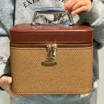 Sac à cosmétiques Portable en PU de grande capacité, boîte de maquillage à main, organisateur de rangement, Style urbain Simple, multifonctionnel unisexe