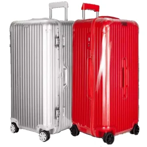 Juste de bagage pour valise Rimowa, étuis de protection avec fermeture éclair, housses anti-poussière transparentes en PVC personnalisées, toutes les séries Juste de bagage pour valise Rimowa, étuis de protection avec fermeture éclair, housses anti-poussière transparentes en PVC personnalisées, toutes les séries