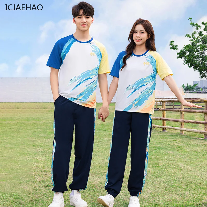 2025 combinaisons de sport assorties ensemble familial mère fille père fils vêtements maman papa enfants tenues couple parent enfants été