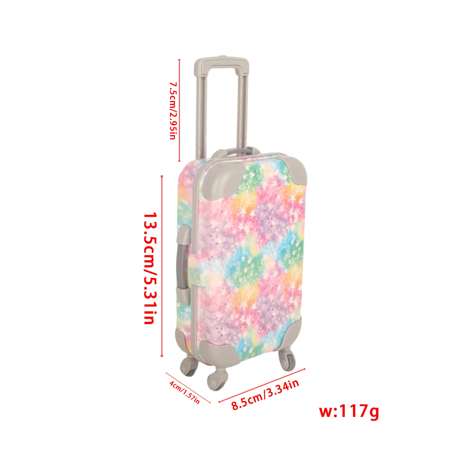 valise à revêtement coloré pour bébé, coffre en plastique couleur arc en ciel pour bébé de 43cm, nouveau né et 18 pouces, poupée américaine/og pour fille, jouets pour enfants