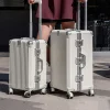 bagage de voyage grande capacité valise trolley à cadre en aluminium renforcé de 28 pouces valise à main de 20 pouces avec roues silencieuses