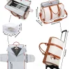 sac à vêtements de voyage portable avec sac à chaussures et sangle de chariot, valise de week end, bagage à main, livraison directe globale, 55l