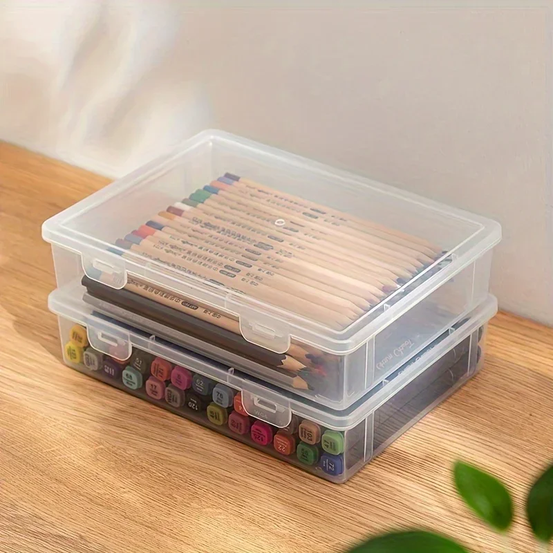 trousse à crayons de grande capacité, en plastique transparent, marqueur de croquis, boîte de rangement de peinture au plomb coloré, fournitures de rentrée scolaire