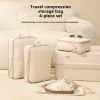 sac de cubes d'emballage à compression de voyage, valise portable, organisateurs de vêtements, étuis de rangement de bagages étanches, sacs à tiroirs 4 pièces/ensemble