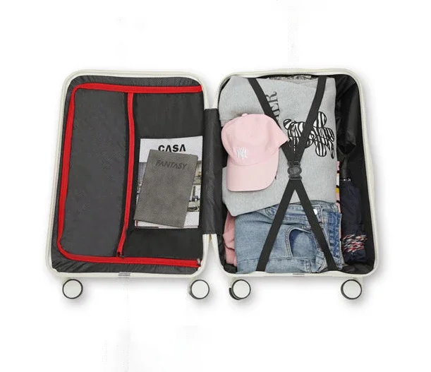 valise de voyage sur roues universelles silencieuses, ensemble de bagages à roulettes abs + pc, bagage à main 20 pouces, sac cosmétique, sacs à bagages à fermeture éclair