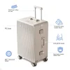 nouveau bagage hommes et femmes 20 28 pouces grande capacité cadre en aluminium valise de voyage avec poignée rétractable mot de passe valise