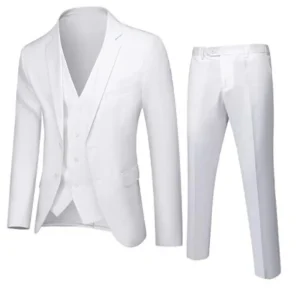 Costume XS-6XL (Blazer + gilet + pantalon), mode Business Gentleman Style italien, Slim, couleur unie, costume professionnel pour marié de mariage