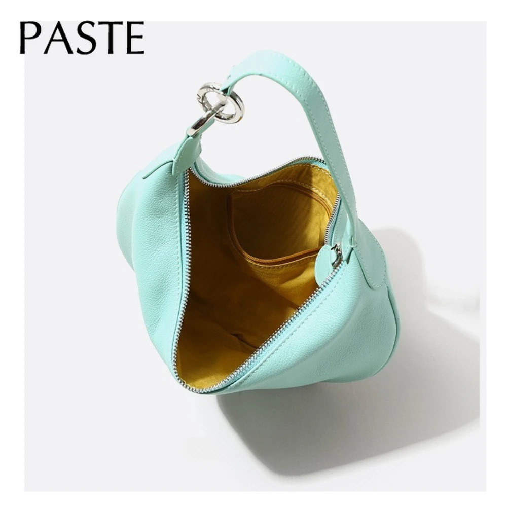 sac à main de luxe couleur vive pour femmes, fourre tout hobo d'été fin et léger de styliste en cuir de vache véritable, sac à bandoulière sous les aisselles