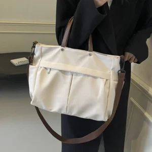 Sac à main élégant en Nylon, poches multiples, grande capacité, fourre-tout pour femmes, sac à bandoulière léger et décontracté, Shopping quotidien Sac à main élégant en Nylon, poches multiples, grande capacité, fourre-tout pour femmes, sac à bandoulière léger et décontracté, Shopping quotidien