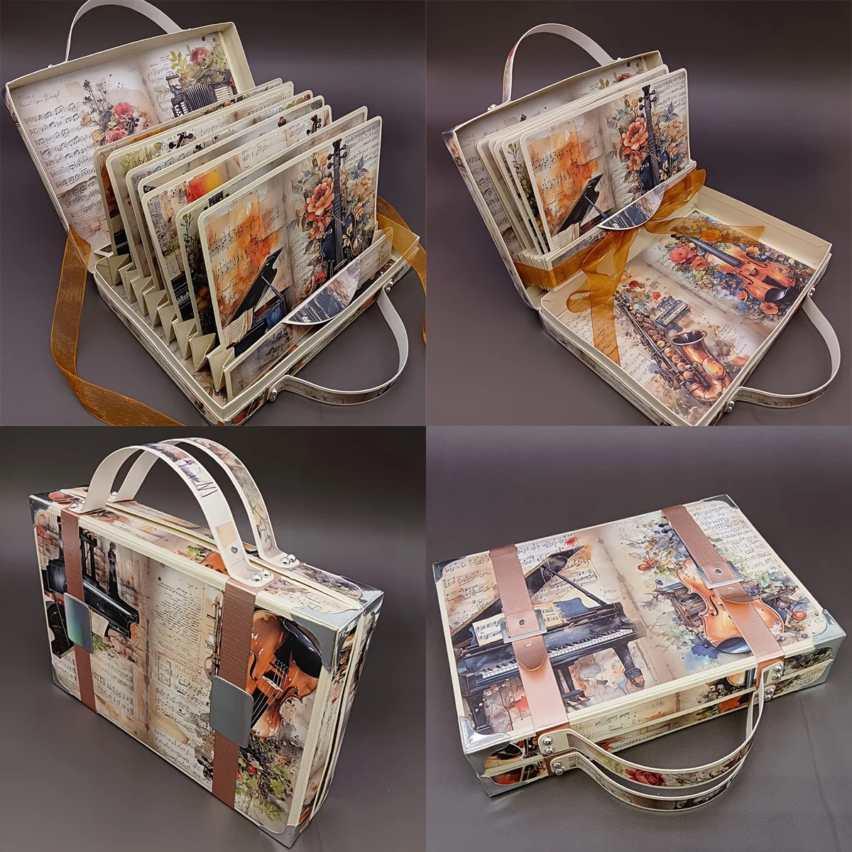 1 ensemble d'album de valise fait à la main, découpe en métal découpée pour l'artisanat du papier, albums de bricolage, cadeau/scrapbooking journal planificateur livre d'aventure