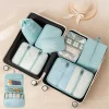 ensemble d'organisateurs de voyage pliables, 8 pièces, valise portable de grande capacité, cubes d'emballage avec poignée, pochette de valise de différentes tailles