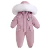 Combinaison de Ski en velours pour enfants, combinaison chaude pour garçons, vêtements imperméables pour bébés, combinaison de neige à capuche pour filles de 1 à 5 ans, hiver et automne