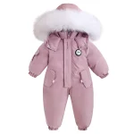 Combinaison de Ski en velours pour enfants, combinaison chaude pour garçons, vêtements imperméables pour bébés, combinaison de neige à capuche pour filles de 1 à 5 ans, hiver et automne