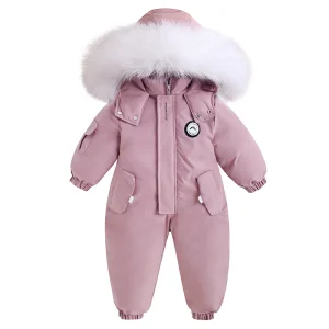 Combinaison de Ski en velours pour enfants, combinaison chaude pour garçons, vêtements imperméables pour bébés, combinaison de neige à capuche pour filles de 1 à 5 ans, hiver et automne