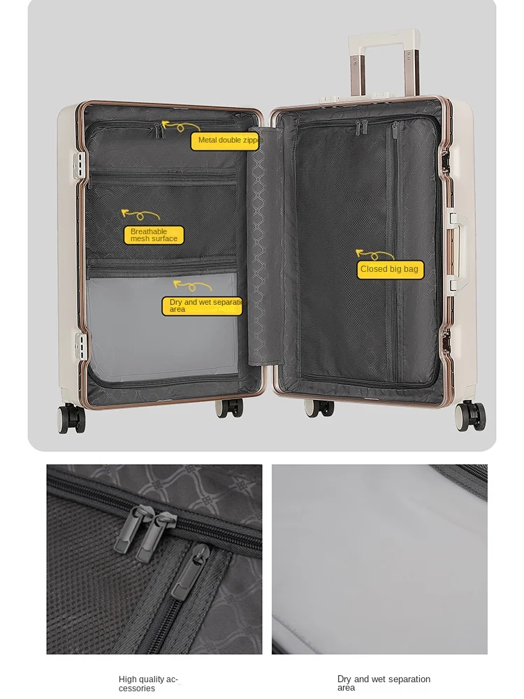 valise rouge 20 28 pouces valise de voyage multifonctionnelle cadre en aluminium résistant aux rayures boîtier de chariot pc bagage à main