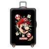 housse de protection élastique pour bagages, jeu marios bros, housse de protection pour valise, anime épais, étiquettes de fixation rétractable, boîtier de chariot de voyage, décoration