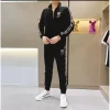 Costume d&rsquo;affaires luxueux pour hommes, grande taille, ensemble deux pièces, col élégant, tendance, lourd, à la mode