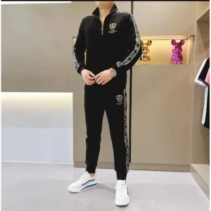 Costume d&rsquo;affaires luxueux pour hommes, grande taille, ensemble deux pièces, col élégant, tendance, lourd, à la mode