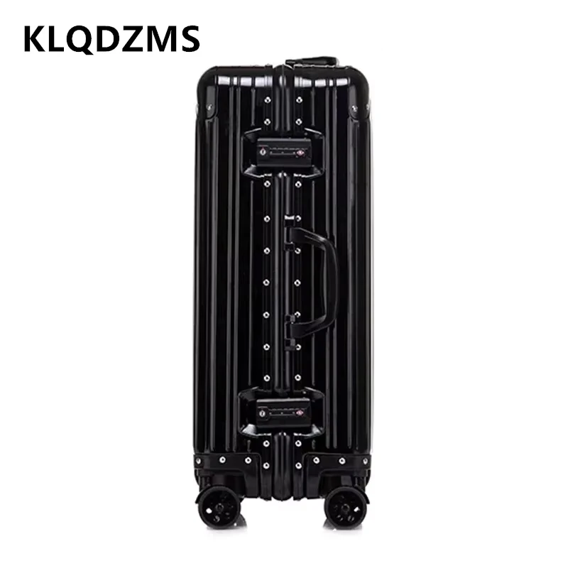 klqdzms valise de cabine boîte d'embarquement en alliage d'aluminium et de magnésium 20 "24" 26 "29 pouces boîtier de chariot de grande capacité bagage d'affaires