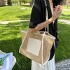 sacs à main pour femmes, sac à bandoulière, fourre tout portable, mode plage vacances tissage, sacs à poignée supérieure
