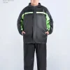 combinaison de pluie pour moto 6xl, ensemble manteau et pantalon imperméables grande taille, équipement d'équitation robuste pour hommes par temps extrême