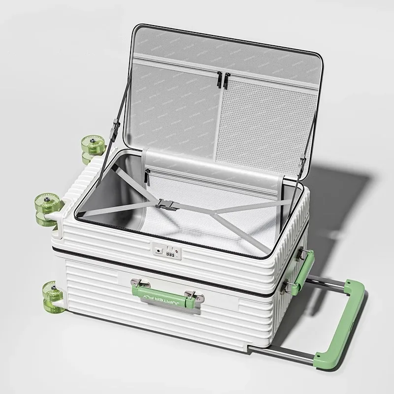 20 24 28 pouces ouverture latérale bagage extensible roulant valise à roulettes sur roulettes