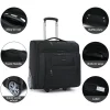 valises de voyage de 19 pouces, bagages roulants, sac pour ordinateur portable d'embarquement d'affaires, boîtier de chariot en tissu oxford avec grandes roues, bagage à main