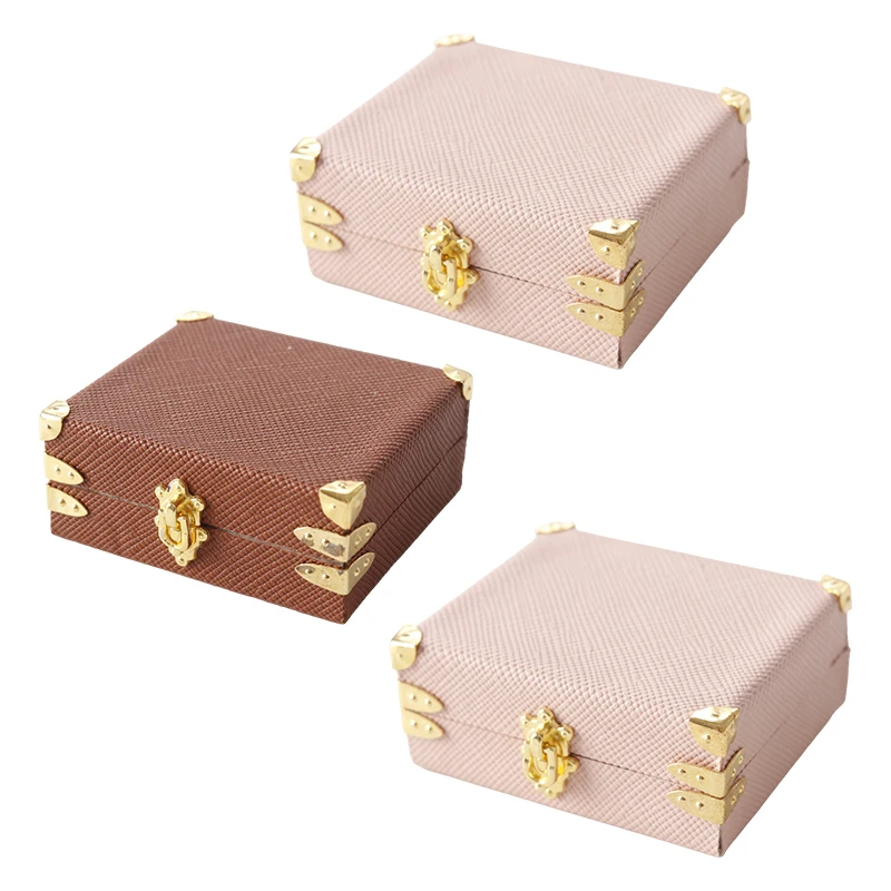 mini valise miniature en cuir vintage, 1:12, boîte de rangement, modèle de maison, décoration de bureau, micro scène