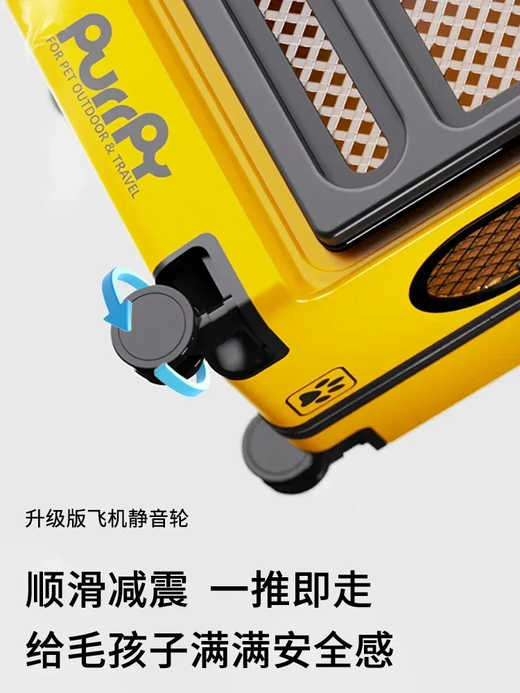 valise respirante de grande capacité pour animaux de compagnie, chariot de voyage portable, cabine pour chien et chat, sortie